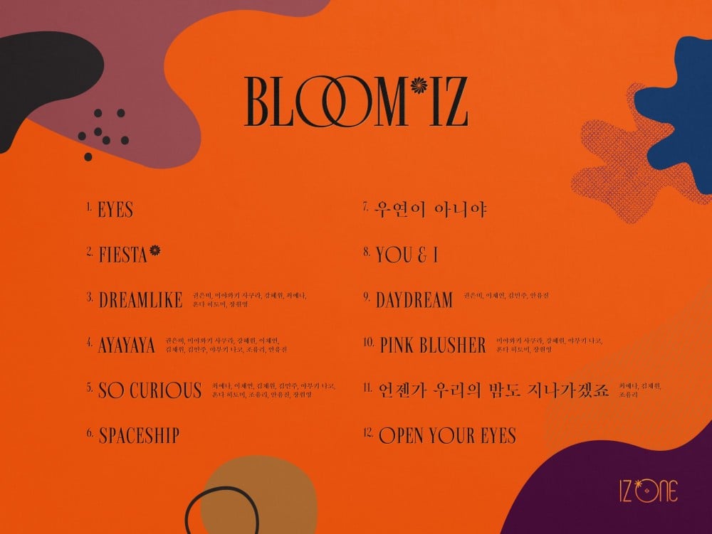 Iz One Unveils Tracklist For Its 1st Full Album Bloom Iz Allkpop