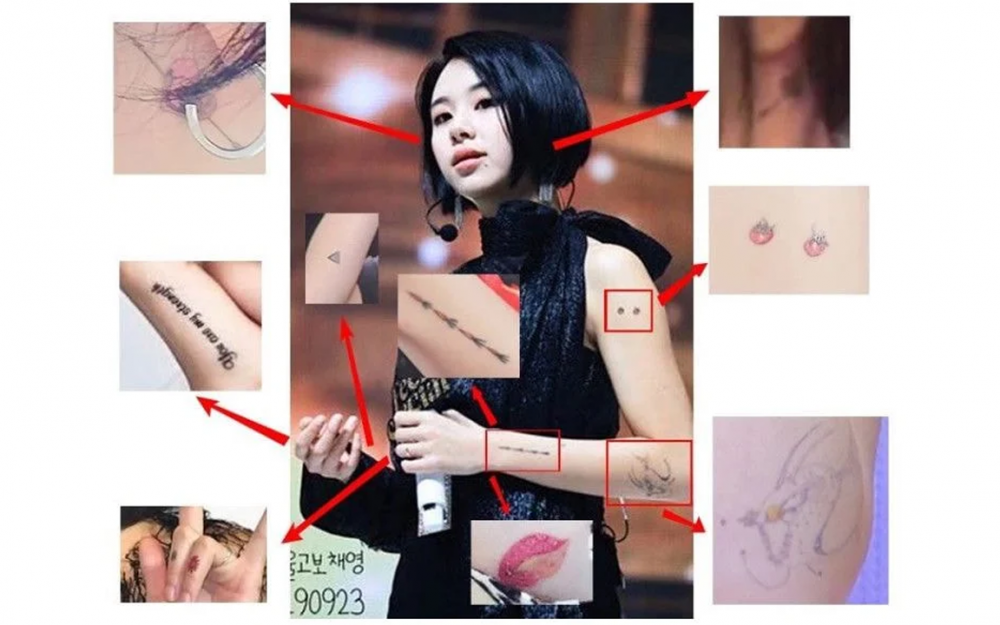 TWICEs Chaeyoung confidently reveals her tattoos at the concert netizens  think of BTSs Jungkook