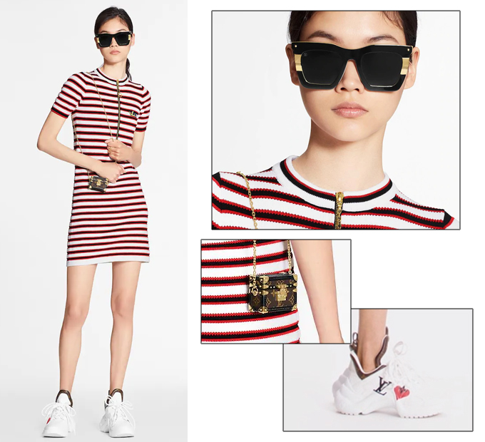 Taeyeon style : Louis Vuitton Sporty color block long-sleeved crop