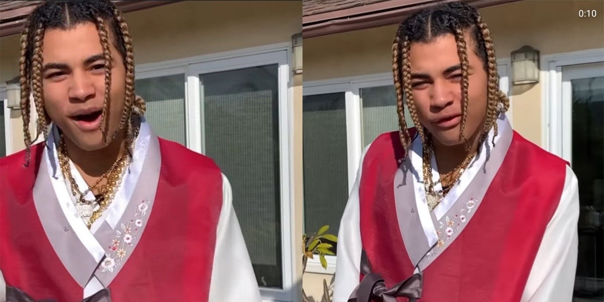 American Rapper 24kgoldn Sends Korean Fans A Lunar New Year Greeting Dressed In Hanbok Allkpop