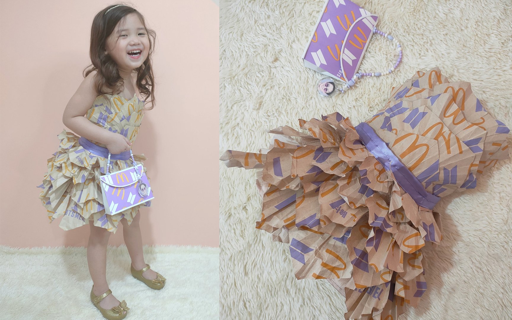 A Grandmother Uses The Bts Meal Packaging To Create A Dress For Her Granddaughter And It S The Cutest Thing Ever Allkpop