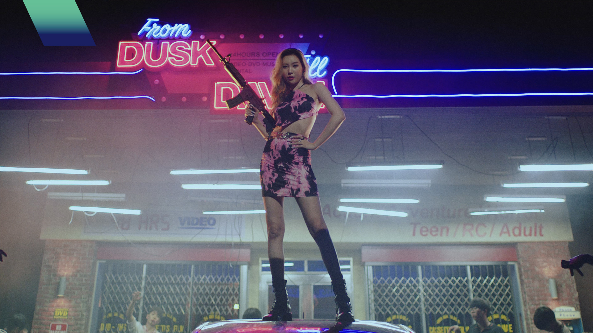 Sunmi is a retro action movie star in 'You can't sit with us' MV teaser