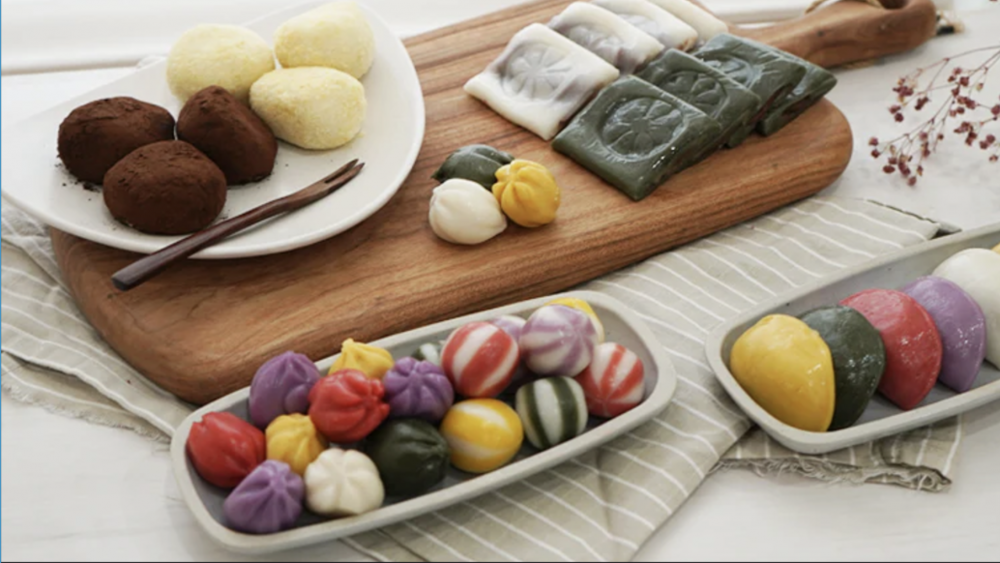 Assorted chewy Korean foods