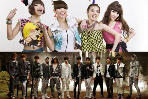 Big Bang, BTS, EXO, miss A, T-ara