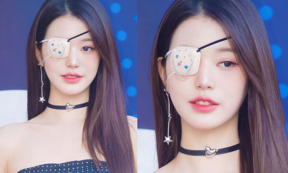 IVE's Wonyoung stuns onlookers by wearing a decorated eye patch on the ...