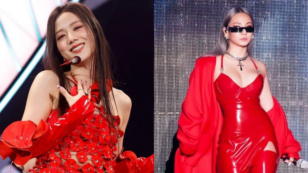 K-pop stars in red outfits